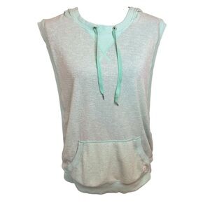 BONDI BORN | BONDI Active | Mint Green Terry Sleeveless Hoodie
